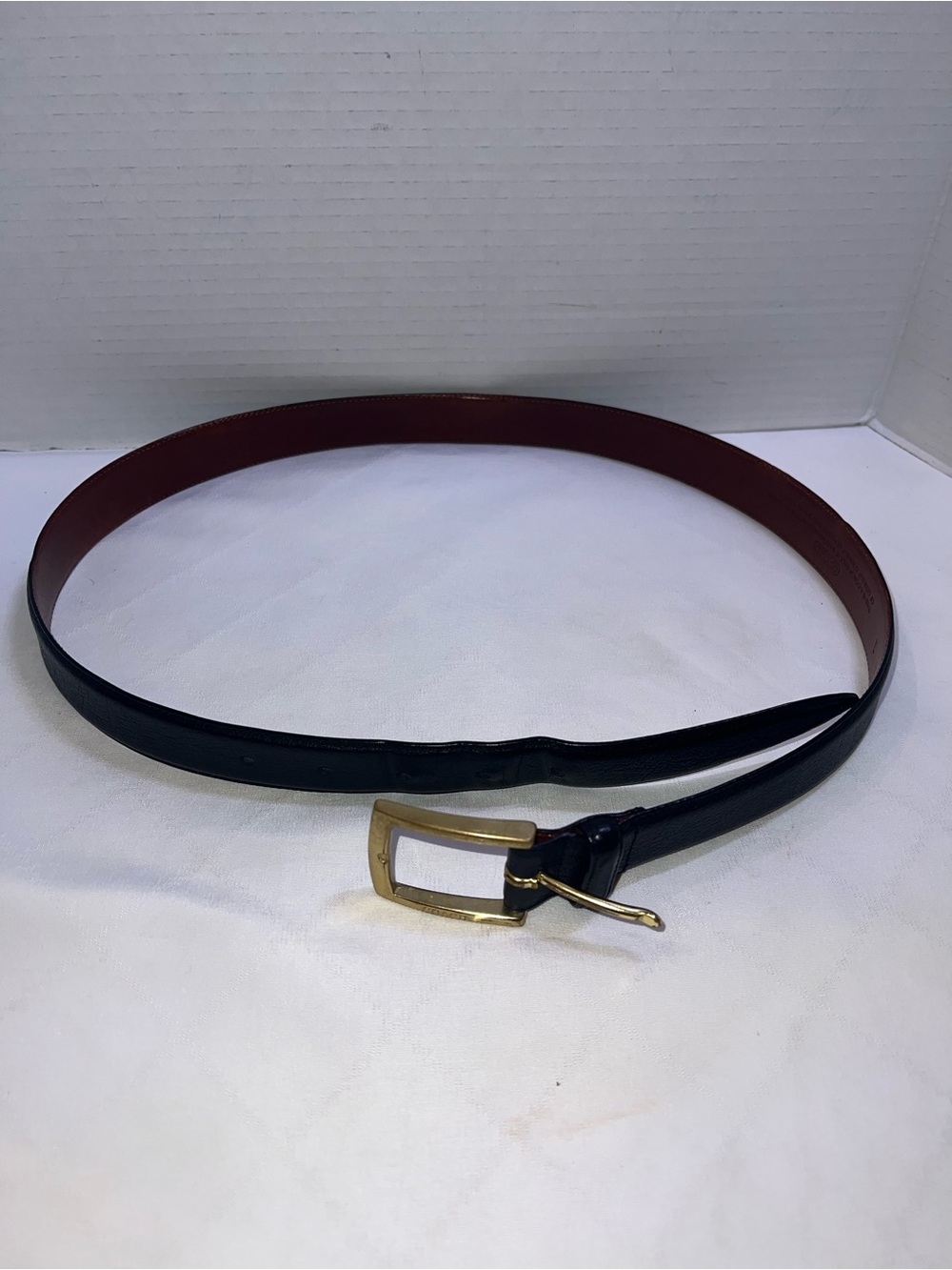 COACH Men's Black Leather Belt 3829 Brass Buckle 34"